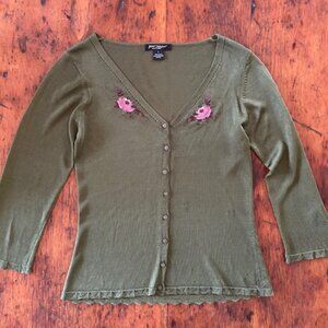 Vintage Betsey Johnson Embroidered Cardigan